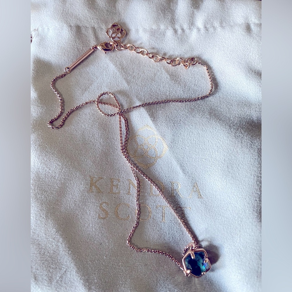 Kendra Scott Rose Gold Abalone Pendant Necklace